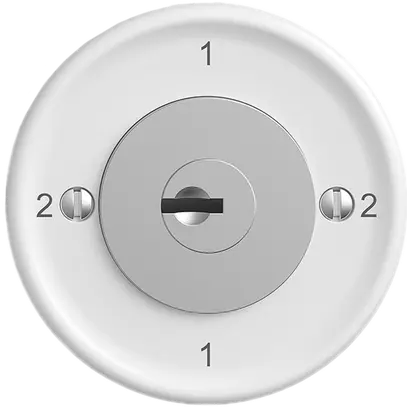 Interruttore rot.INC STANDARDdue 3/1L bianco, con serratura di sicur. 