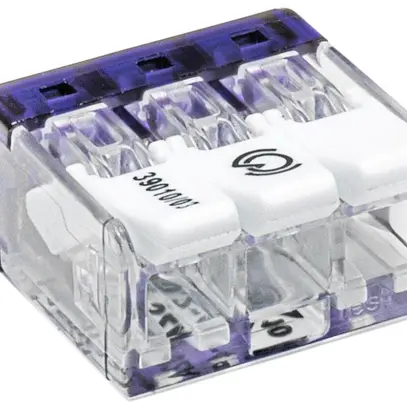 Borne de connexion Woertz 3P 0.2…4mm² leviers de commande incolore transparent 