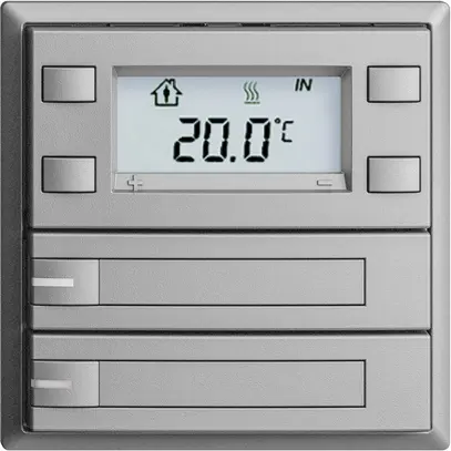 Pulsante RTH INC KNX 2×EDIZIOdue F silver, con carta+LED RGB 