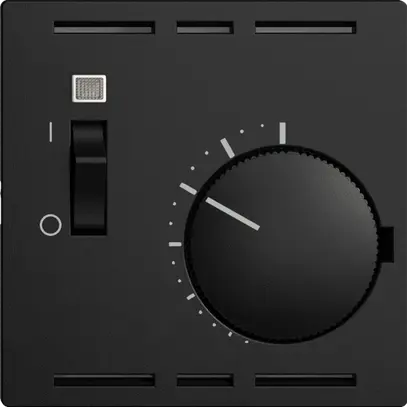 Thermostat d'ambiance ENC EDIZIOdue noir avec interrupteur 