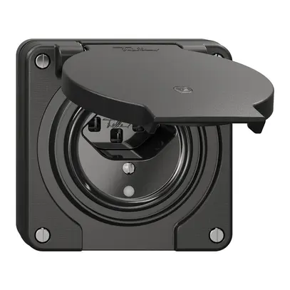 Prise NUP NEVO, 1×T23, IP21, a.LED, noir 