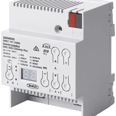 REG-Gateway KNX/DALI Siemens N141/03 Plus, 1× 64 Geräte + 10 Sensoren 