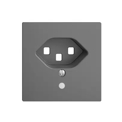 Plaque frontale EDIZIOdue T23 gris foncé 60×60mm, lentille, 