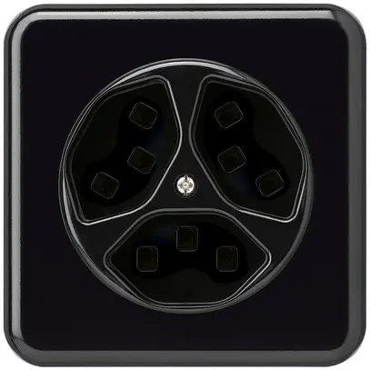 Prise ENC Hager basico 3×type 23 C noir 