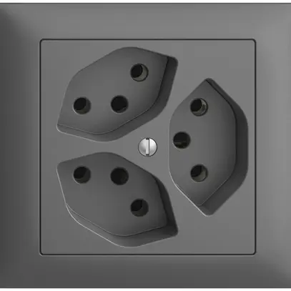 Prise INC EDIZIOdue 3×T13 gris foncé 
