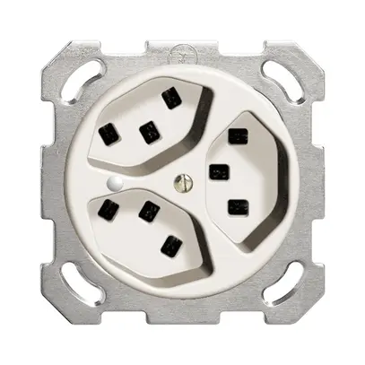 Prise ENC 3×T23 16A blanc avec LED vt.FH bornes enf.. 