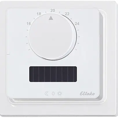 Thermostat d'ambiance RF AP Eltako FTR65HS/12VDC, solaire, blanc brillant 
