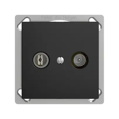 Presa TV-R INC EDIZIOdue 23dB nero a banda larga 5…2000MHz, FMTE 