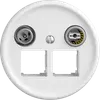 Multimediadose 4dB Sdue Q, Stichdose, f.2×RJ45 Keystone, Frontsch.Ø60mm, weiss 