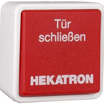 Poussoir pour déclenchement manuel AP HAT 02 30VDC, boîtier blanc, touche rouge 