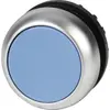 Pulsante ETN RMQ piatta blu, permanente, anello cromato 