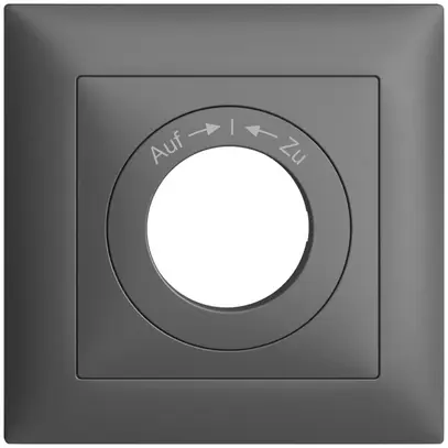 Frontset EDIZIOdue Auf->I<-Zu dunkelgrau 88×88mm für Schwenktaster 