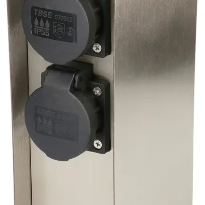 Prise multiple pour jardin MH 2×T13 10A avec minuterie acier fin 