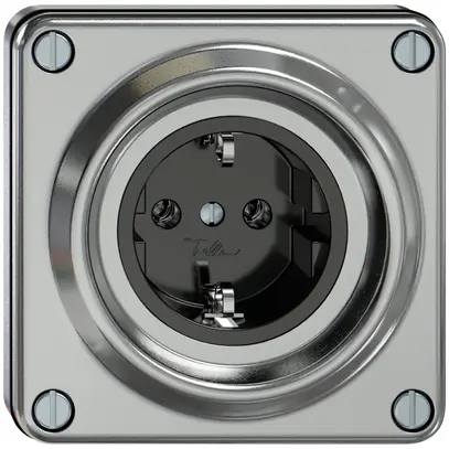 Prise ENC ELEMENT SNAPFIX® SCHUKO 16A 250V IP20 alu 