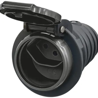 Presa mobile Steffen T13 IP55 10A 250V, nero/coperchio nero 