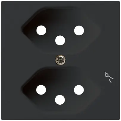 Plaque frontale kallysto 2×T13/1 60×60mm noir avec sécurité enfants 