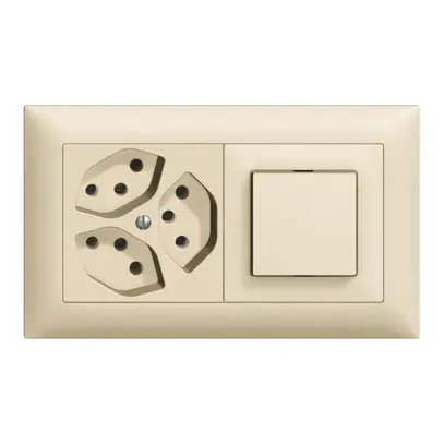 Combinazione INC EDIZIOdue 3×T13 +3/1P crema, orizzontale 