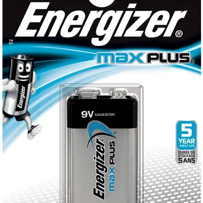 Pila alcalina Energizer Max Plus 6LR61 9V, blister a 1 pezzo 