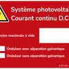 Warnaufkleber ELBRO Système photovoltaïque Courant continu 90×60mm rot 