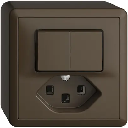 Combinaison AP 1/3+3/1L+T23 16A EDIZIOdue coffee 