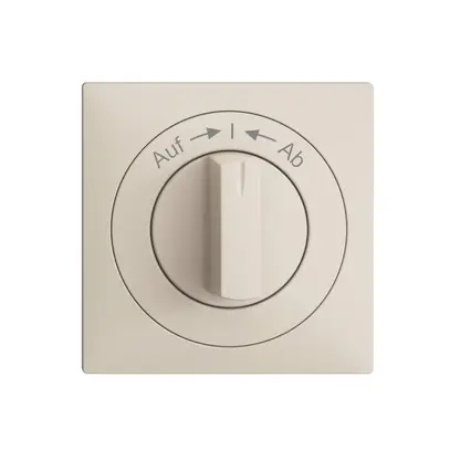 Frontset EDIZIOdue Auf->I<-Ab crema 60×60mm für Schwenktaster 