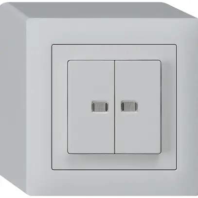 AP-Leuchtdrucktaster kallysto 2×AR/1L mit 2 Linsen hellgrau 