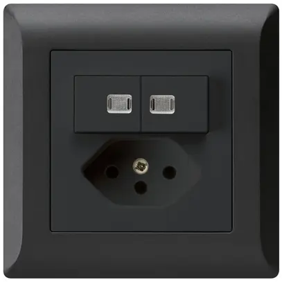 Combinazione luminosa INC 2×A-R/1P+T13 nero kallysto.line 2 lenti 