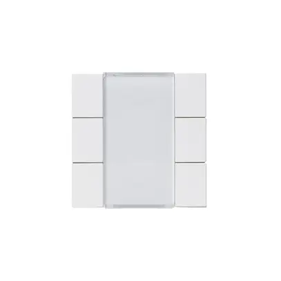 Face poussoir Hager basico KNX sextuple blanc 45×45mm 