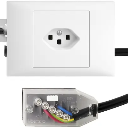 Prise INC EDIZIOdue T23 L2 blanc 45…69mm pour câble plat Technofil 