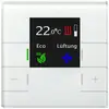 Thermostat d'ambiance KNX ENC MDT SCN-RTRGW.02 écran LED verre blanc 