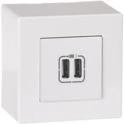 Presa di carica USB AP ATO 2 moduli, doppio bianco 