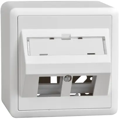 Kit de montage AP Keystone Dätwyler blanc, 2×, EDIZIOdue, oblique 