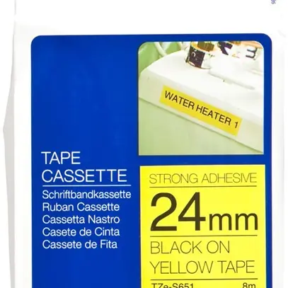 Cassetta nastro Brother TZe 24mm×8m giallo/ne 