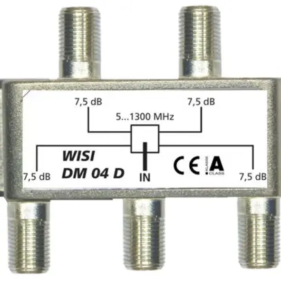 Répartiteur F WISI DM04D 4 fois 7.5dB 5…1300MHz 