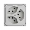 Prise INC EDIZIOdue 3×T13 gris clair 