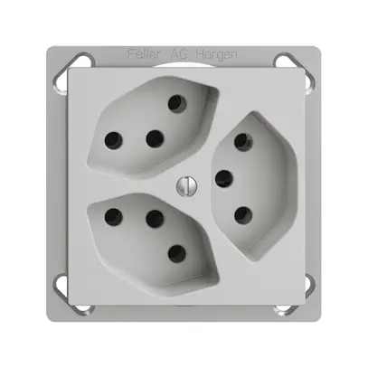 EB-Steckdose EDIZIOdue 3×T13 hellgrau 