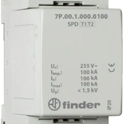 Parasurtension AMD Finder 7P.09, type 1+2, éclateur de courant entre N-PE 