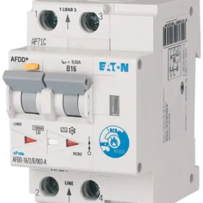 Interrupteur de protection incendie Eaton AFDD 2L B25 30mA type A 