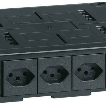 Consolidation Point Hager con 4 pezzi 1×T13, per 6 moduli Keystone, nero 