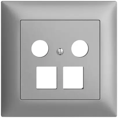 Kit di copertura INC EdizioDUE FMI, p.presa multimedia, p.2×RJ45 Keystone silver 