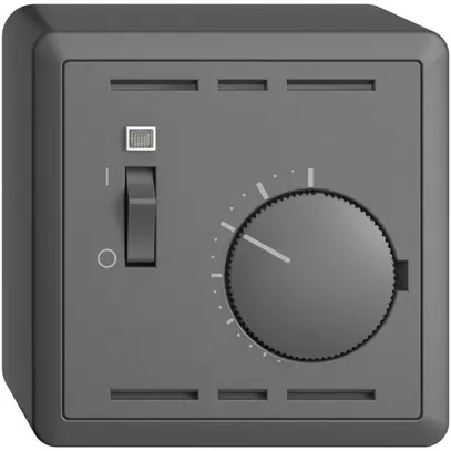 Thermostat d'ambiance AP EDIZIOdue gris foncé, avec interrupteur 