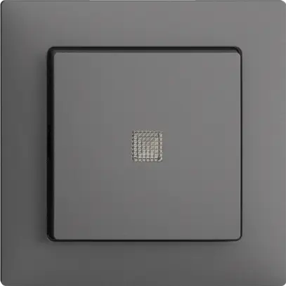 Contact à poussoir lum. ENC EDIZIOdue A-R/1P gris foncé, avec lent. LED jaune 