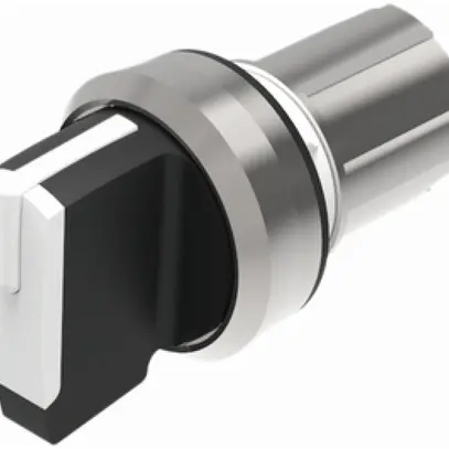 Interruttore rotat. INS EAO45 0-fissa bianco, anello argento 