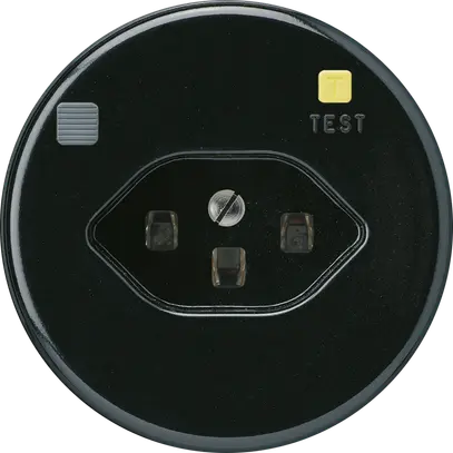 Presa basico A T23 FI 30mA nero, con shutter 