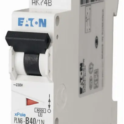 Disjoncteur Eaton C/40A 1P+N 6kA 1UM 