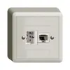 Prise AP xDSL RJ45/TT83 gris clair ITplus EDIZIOdue, avec filtre 
