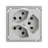 Prise INC 3×T23 16A EDIZIOdue gris clair, avec bornes enf. 