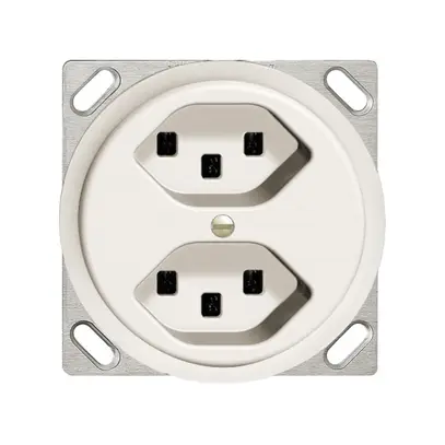 Prise INC 2×T23 16A blanc FH, avec bornes enf. 