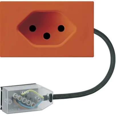 Presa INS 1×tipo 13 Hager FLF per cavo piatto Technofil L3 arancione 