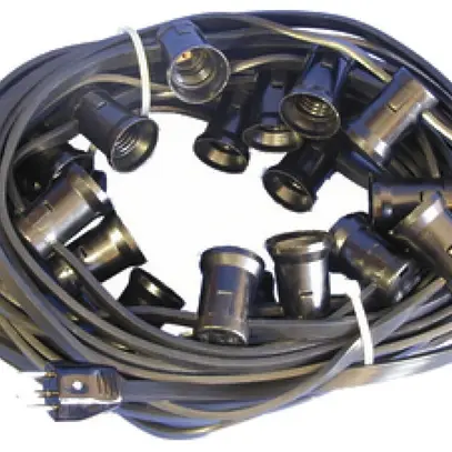 Guirlande d'illumination avec 15 douilles E27, T12, 15m, noir 